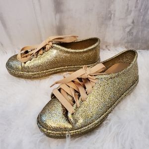 Little girls Gold Melissa Shoes
